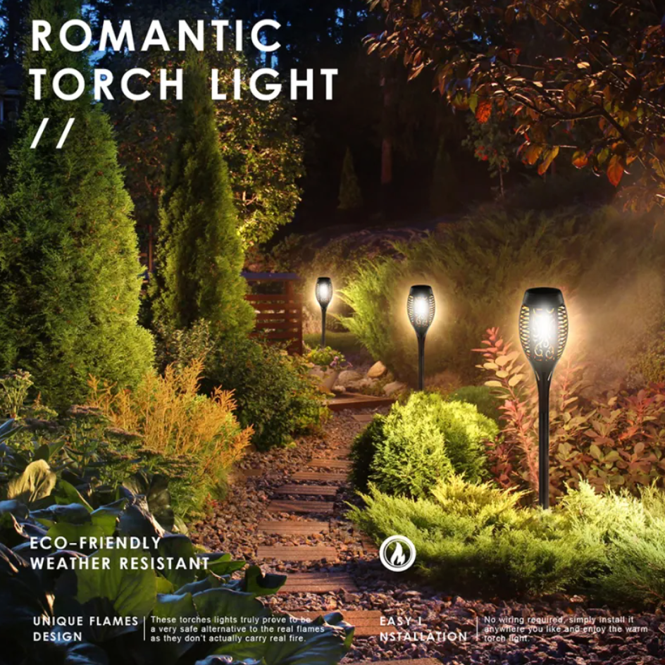 Solar Flame Torch Garden Light