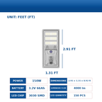 Commercial All-in-One Solar LED Street Light with Philips LED Chips – 100W/150W/200W/250W