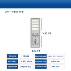 Commercial All-in-One Solar LED Street Light with Philips LED Chips – 100W/150W/200W/250W