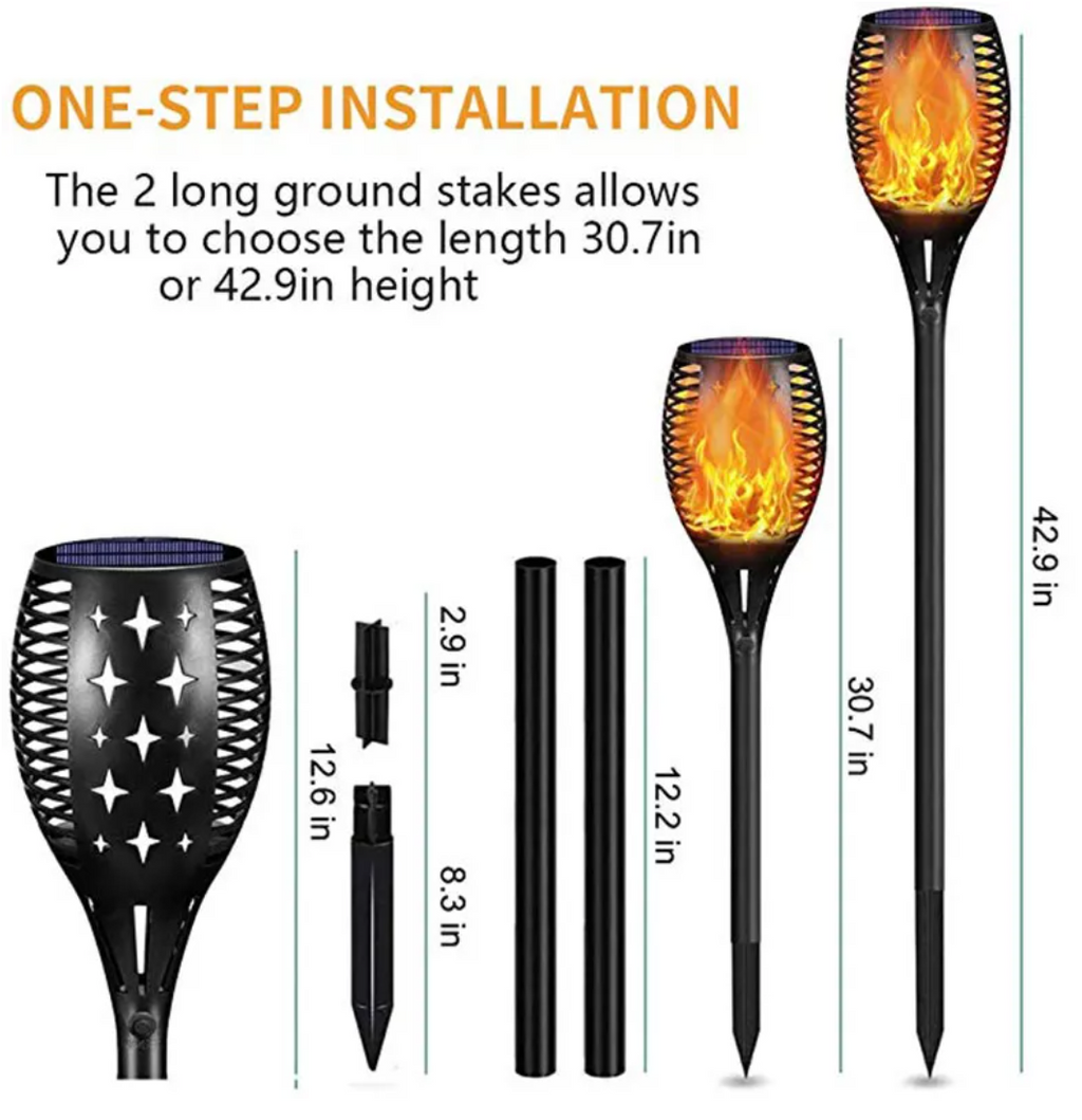 Solar Flame Torch Garden Light
