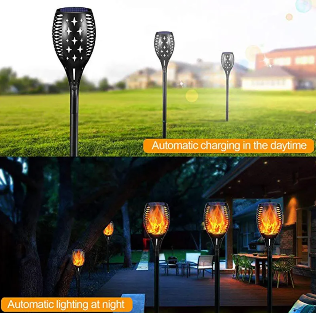 Solar Flame Torch Garden Light