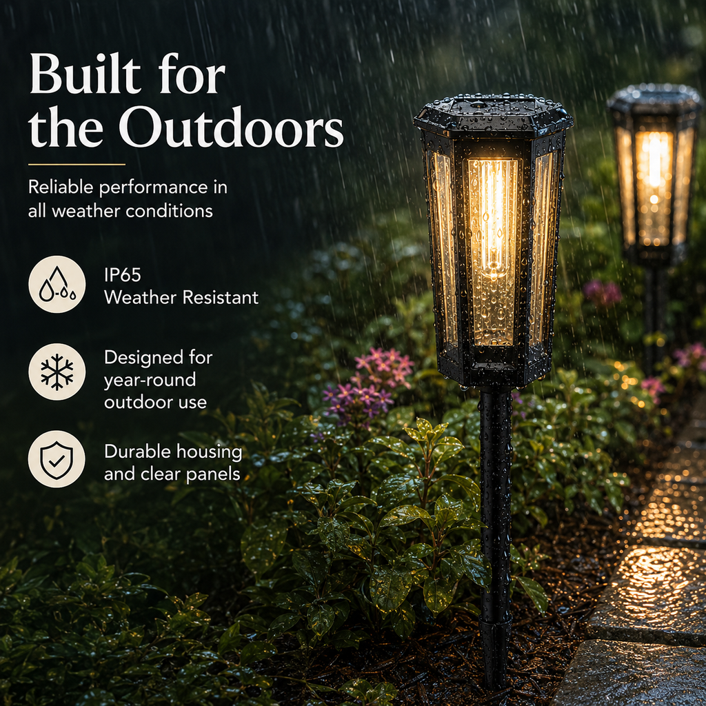 Outdoor Solar Pathway Light – IP65 Warm White Garden Stake Light