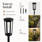 Outdoor Solar Pathway Light – IP65 Warm White Garden Stake Light