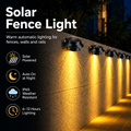 Solar Fence Light Outdoor – IP65 Dusk to Dawn Warm White Wall Light