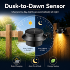 Solar Fence Light Outdoor – IP65 Dusk to Dawn Warm White Wall Light