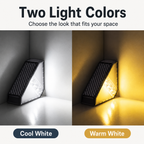 Solar Step Lights Outdoor 3 Pack – IP65 Waterproof LED Deck & Stair Lights
