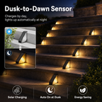 Solar Step Lights Outdoor 3 Pack – IP65 Waterproof LED Deck & Stair Lights