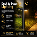 Solar Pathway Lights Outdoor – Dusk to Dawn Warm White Garden Stake Lights