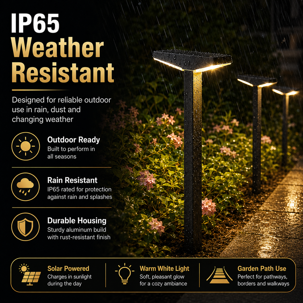Solar Pathway Lights Outdoor – Dusk to Dawn Warm White Garden Stake Lights