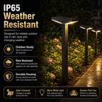 Solar Pathway Lights Outdoor – Dusk to Dawn Warm White Garden Stake Lights