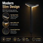 Solar Pathway Lights Outdoor – Dusk to Dawn Warm White Garden Stake Lights