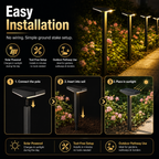 Solar Pathway Lights Outdoor – Dusk to Dawn Warm White Garden Stake Lights