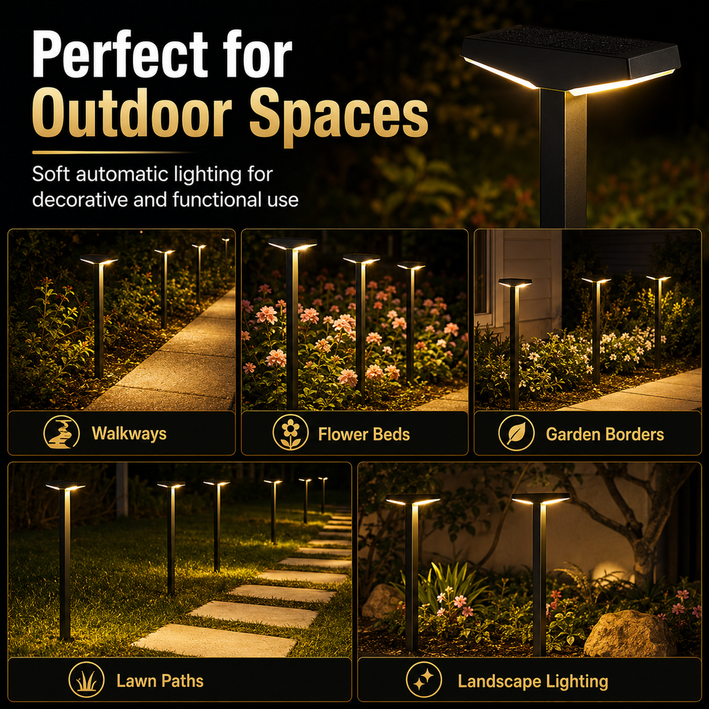 Solar Pathway Lights Outdoor – Dusk to Dawn Warm White Garden Stake Lights