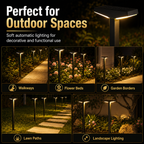 Solar Pathway Lights Outdoor – Dusk to Dawn Warm White Garden Stake Lights