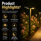 Solar Pathway Lights Outdoor – Dusk to Dawn Warm White Garden Stake Lights