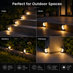 Solar Step Lights Outdoor – IP65 Dusk to Dawn LED Stair Lights