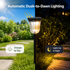 Solar Pathway Lights Outdoor – Dual Color Dusk to Dawn Garden Stake Lights