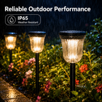 Solar Pathway Lights Outdoor – Dual Color Dusk to Dawn Garden Stake Lights