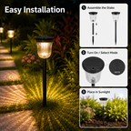 Solar Pathway Lights Outdoor – Dual Color Dusk to Dawn Garden Stake Lights