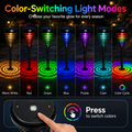 Solar RGB Pathway Lights Outdoor – Color Changing Dusk to Dawn Garden Stake Lights