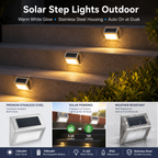 Solar Step Lights Outdoor – IP65 Stainless Steel Deck & Stair Lights