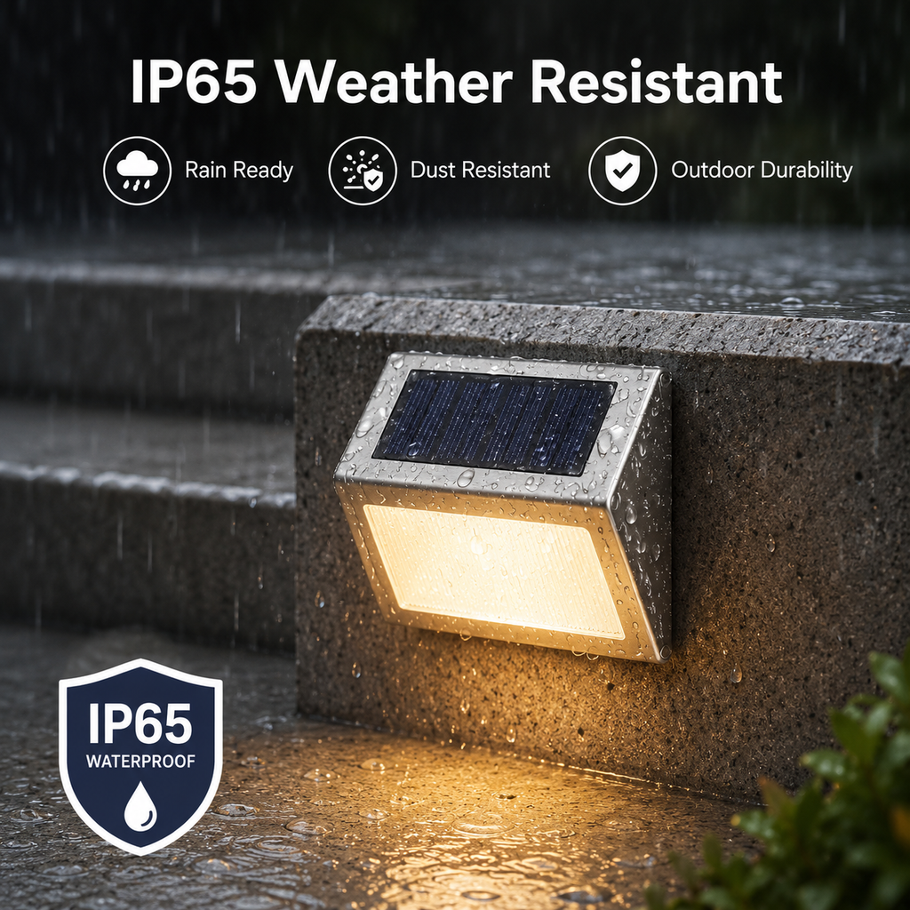 Solar Step Lights Outdoor – IP65 Stainless Steel Deck & Stair Lights