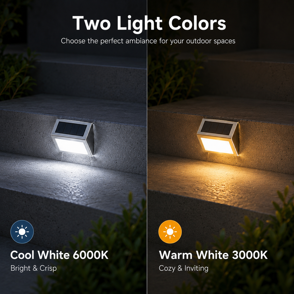 Solar Step Lights Outdoor – IP65 Stainless Steel Deck & Stair Lights