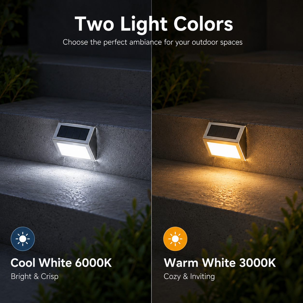 Solar Step Lights Outdoor – IP65 Stainless Steel Deck & Stair Lights