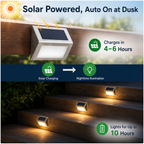Solar Step Lights Outdoor – IP65 Stainless Steel Deck & Stair Lights
