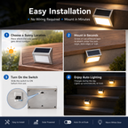 Solar Step Lights Outdoor – IP65 Stainless Steel Deck & Stair Lights