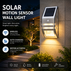 Solar Motion Sensor Wall Lights Outdoor – IP65 Stainless Steel Security Light