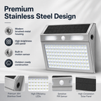Solar Motion Sensor Wall Lights Outdoor – IP65 Stainless Steel Security Light