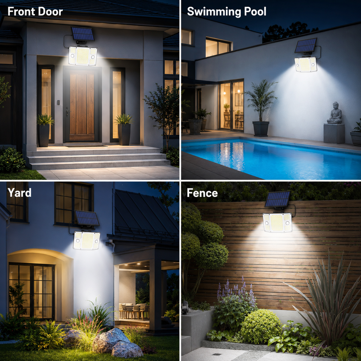 Split Solar Motion Sensor Lights Outdoor – Remote Control Security Wall Light
