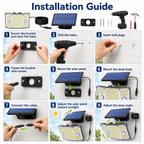 Split Solar Motion Sensor Lights Outdoor – Remote Control Security Wall Light