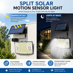 Split Solar Motion Sensor Lights Outdoor – Remote Control Security Wall Light