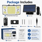 Split Solar Motion Sensor Lights Outdoor – Remote Control Security Wall Light