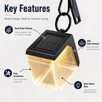 Solar Hanging Lantern Outdoor – Warm White & Color Changing Garden Light