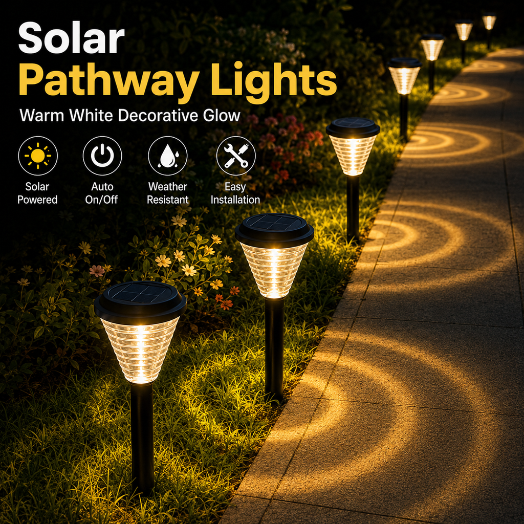 Solar Pathway Lights Outdoor – Warm White & Color Changing Garden Lights