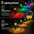 Solar Pathway Lights Outdoor – Warm White & Color Changing Garden Lights