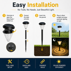 Solar Pathway Lights Outdoor – Warm White & Color Changing Garden Lights