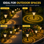 Solar Pathway Lights Outdoor – Warm White & Color Changing Garden Lights