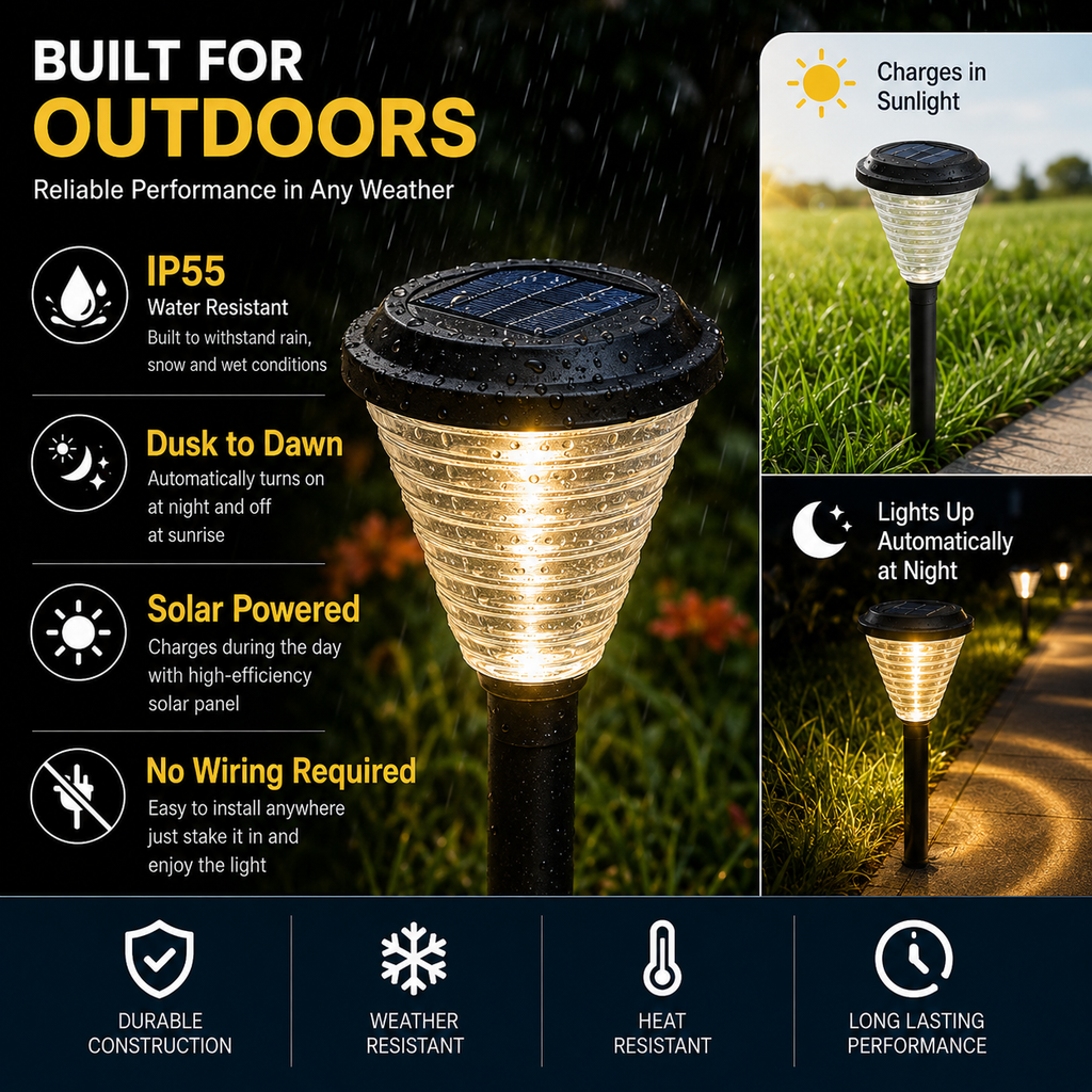 Solar Pathway Lights Outdoor – Warm White & Color Changing Garden Lights