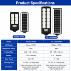 All-in-One Solar Street Light with Motion Sensor & Remote Control – 96/192 LEDs
