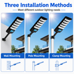 288 LED Solar Street Light with Motion Sensor & Remote Control