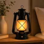 Solar Camping Lantern with USB Charging, Vintage LED Warm Light