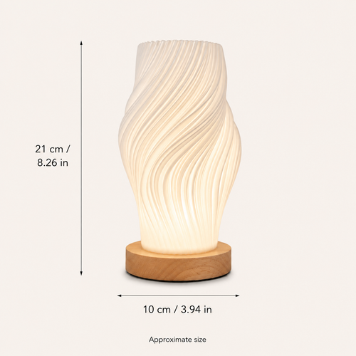 3D Printed Wave Table Lamp | Touch LED Bedside Lamp