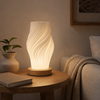 3D Printed Wave Table Lamp | Touch LED Bedside Lamp