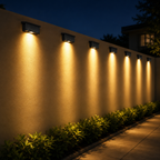 4 Pack Solar Fence Lights Outdoor, LED Wall Lights for Garden, Deck & Pathway