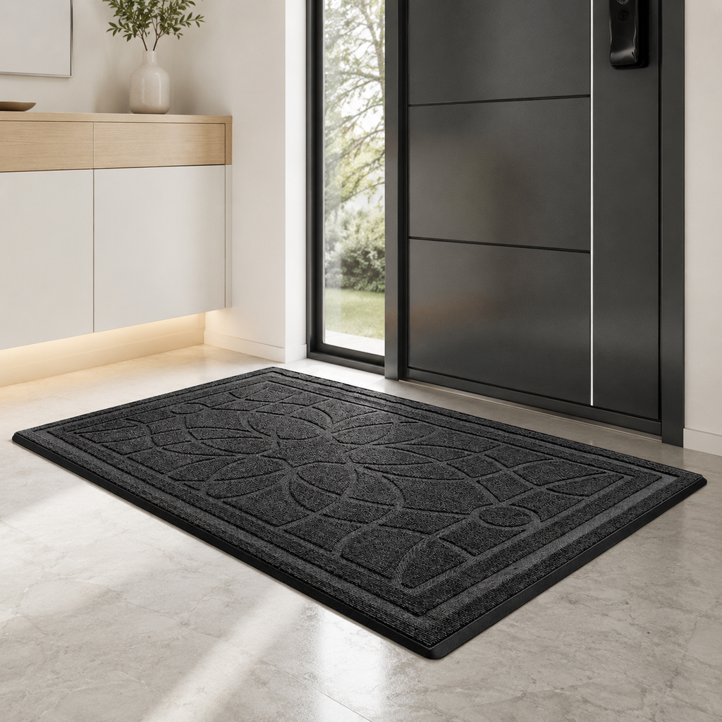 Customizable 2-Pack Polypropylene Door Mats with Rubber Backing Non-Slip Washable Entryway Rugs