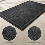 Customizable 2-Pack Polypropylene Door Mats with Rubber Backing Non-Slip Washable Entryway Rugs